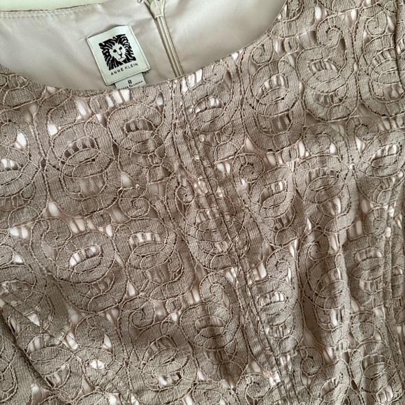 ANNE KLEIN Cap Sleeve Lace Quite Luxury Crochet Swing Formal Cocktail Dress - Picture 4 of 5